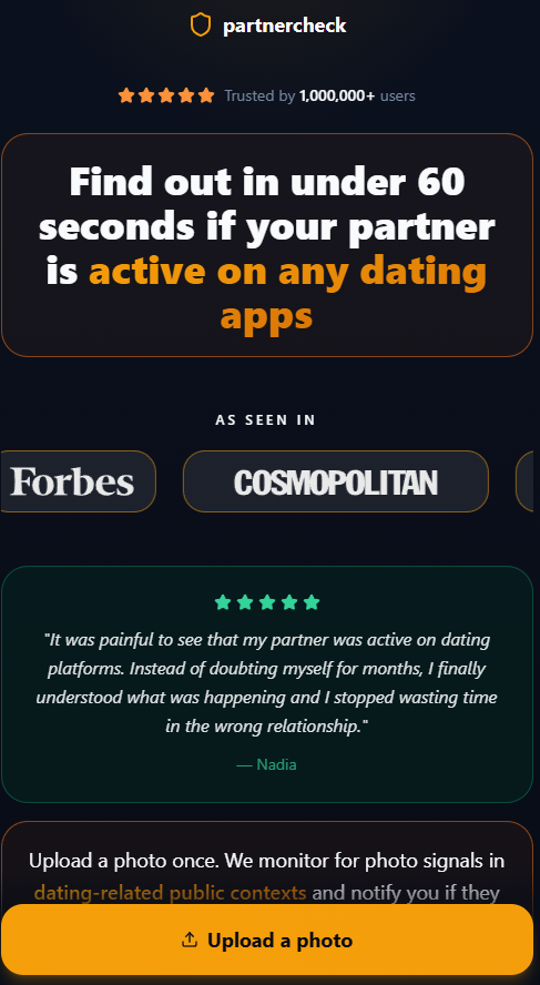 Media Apl Partnercheck - Ketahui dalam masa kurang dari 60 saat jika pasangan anda aktif pada mana-mana apl dating 1