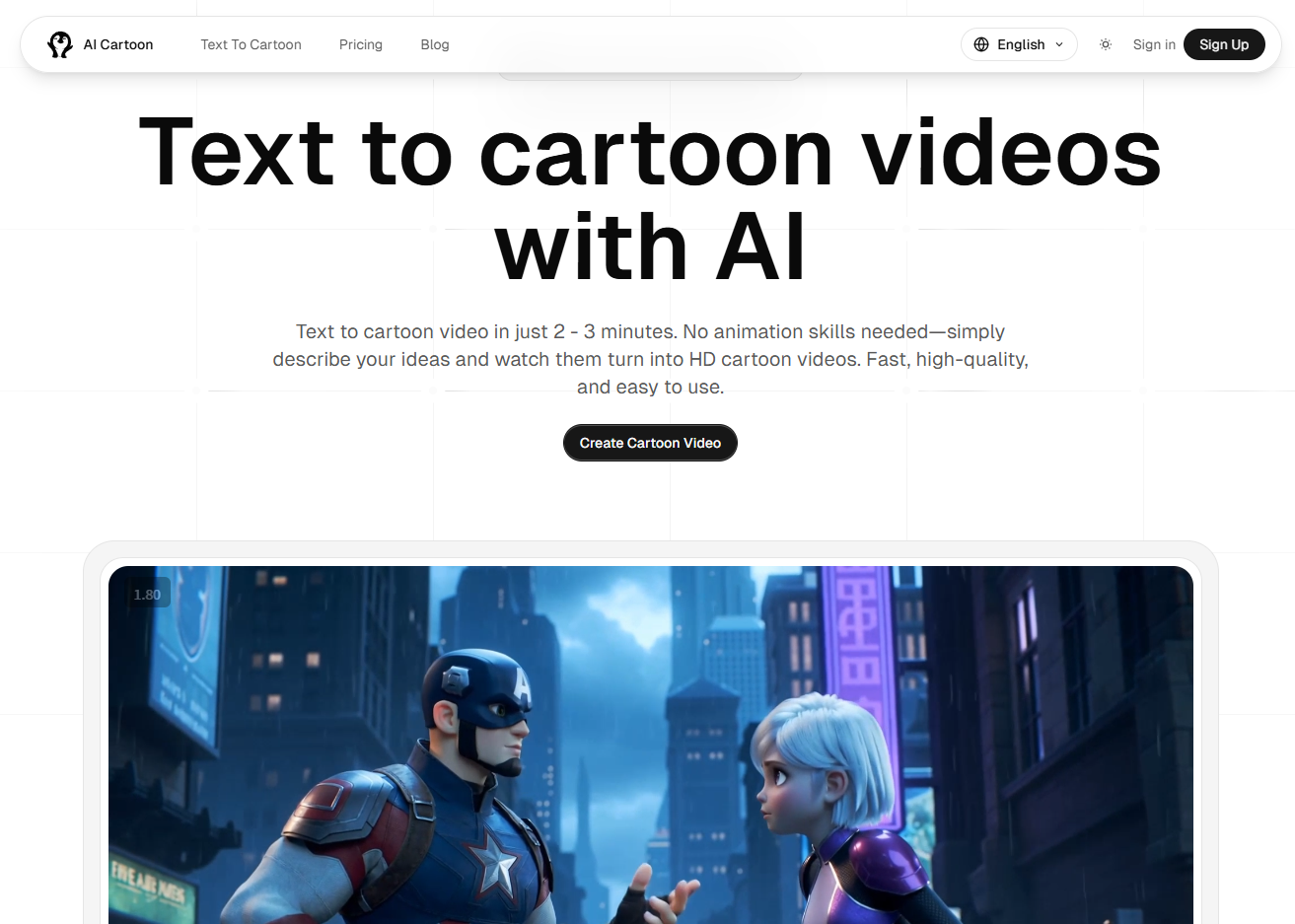 Al Cartoon Video Generator - Text to cartoon video,fast, high-quality, and easy to use. media 1