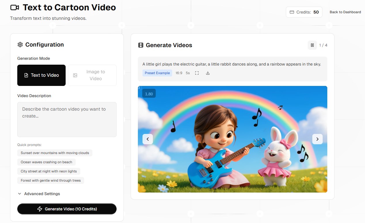 Al Cartoon Video Generator - Text to cartoon video,fast, high-quality, and easy to use. media 2