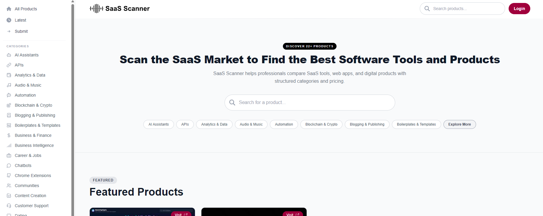 SaaS Scanner - Scan the SaaS Market to Find the Best Software Tools and Products. media 1