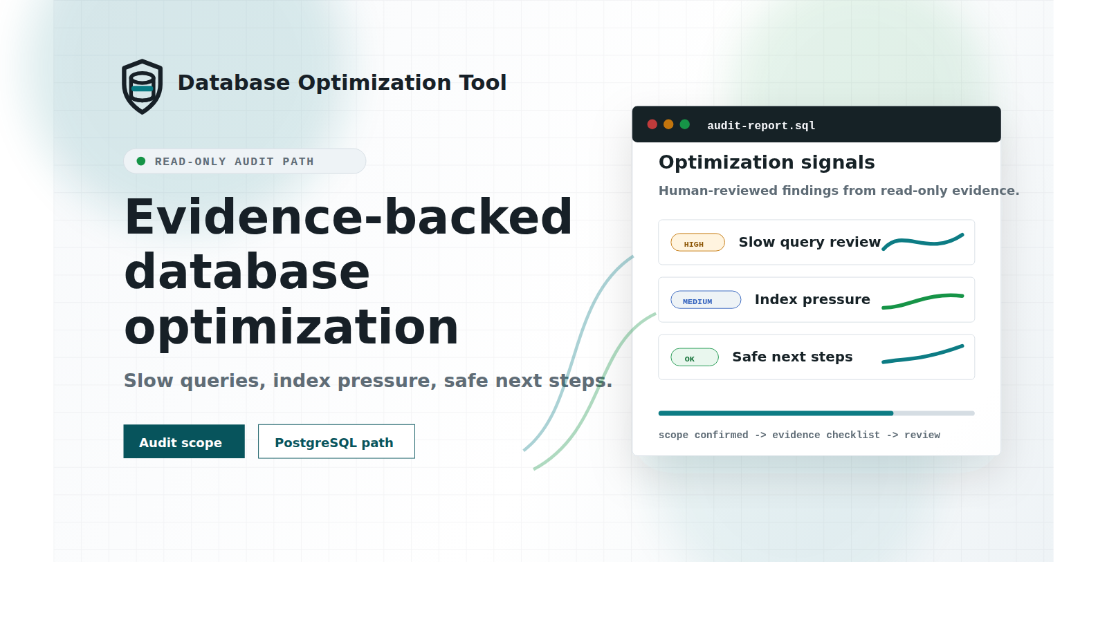 Database Optimization Tool - Evidence-first database optimization audits. media 1