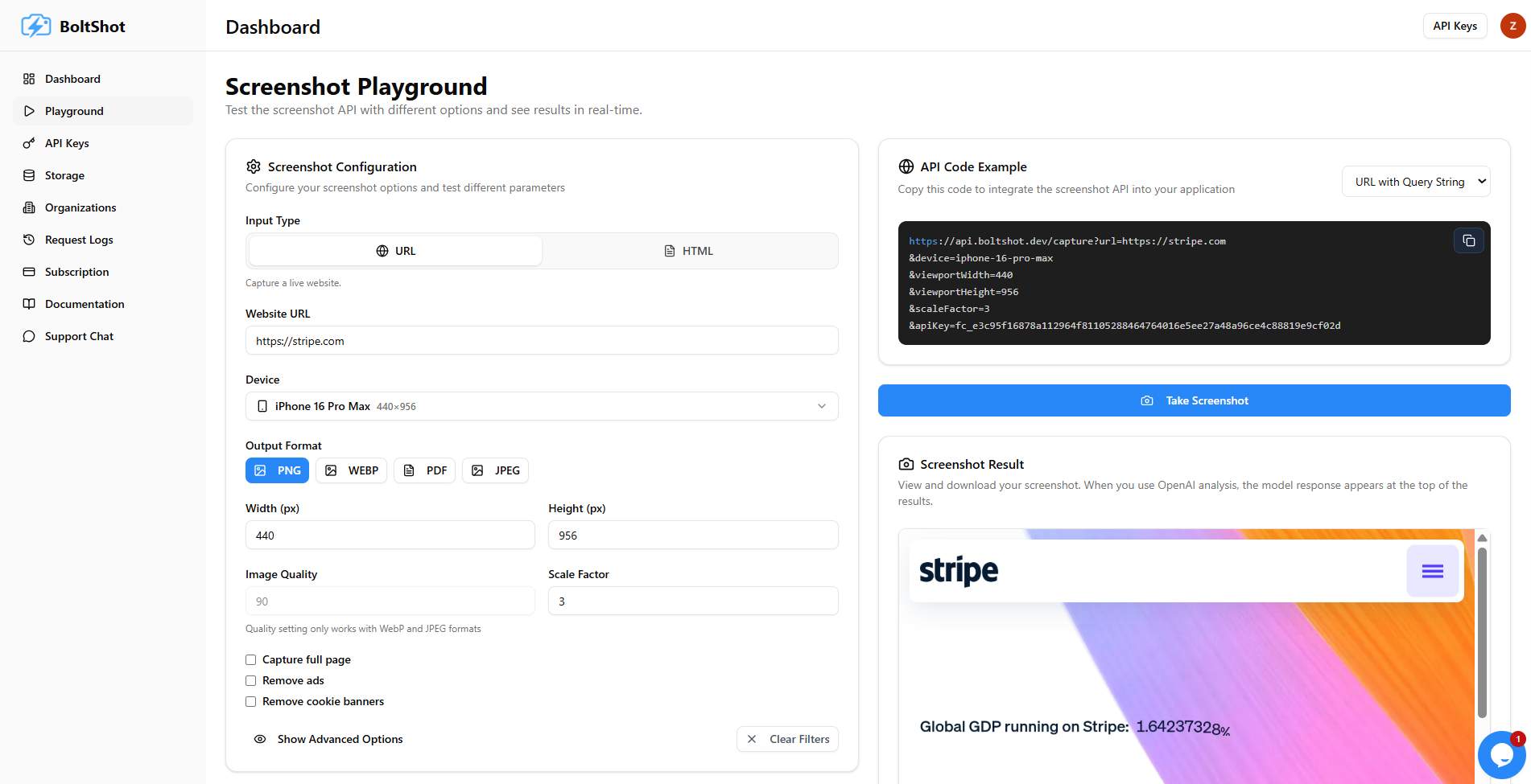BoltShot - "API di screenshot per sviluppatori" media 1