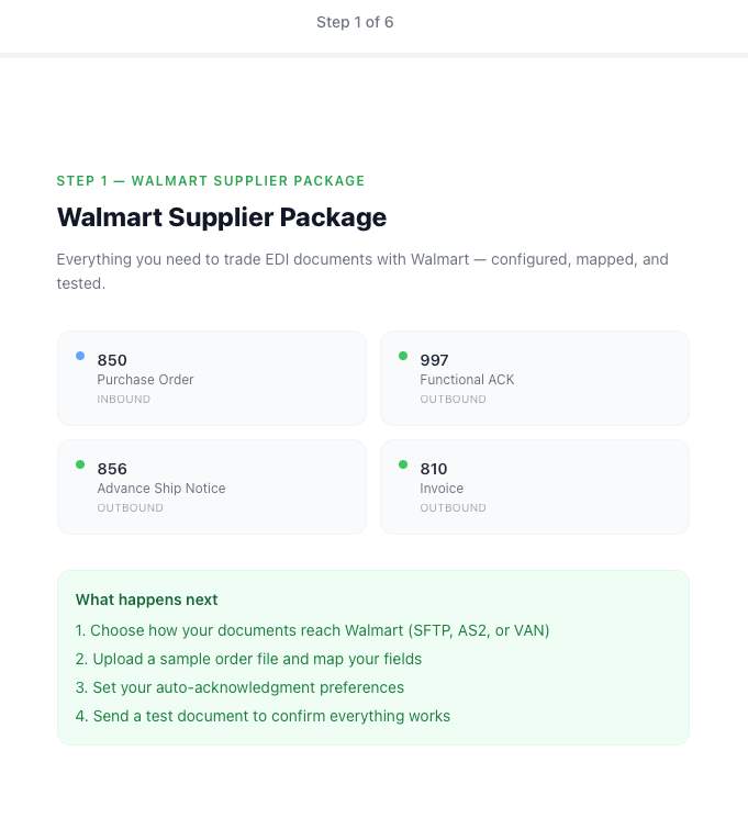 EDIBridge - Retail EDI software for suppliers with visual mapping, AI-assisted setup, and SFTP/AS2 del media 1