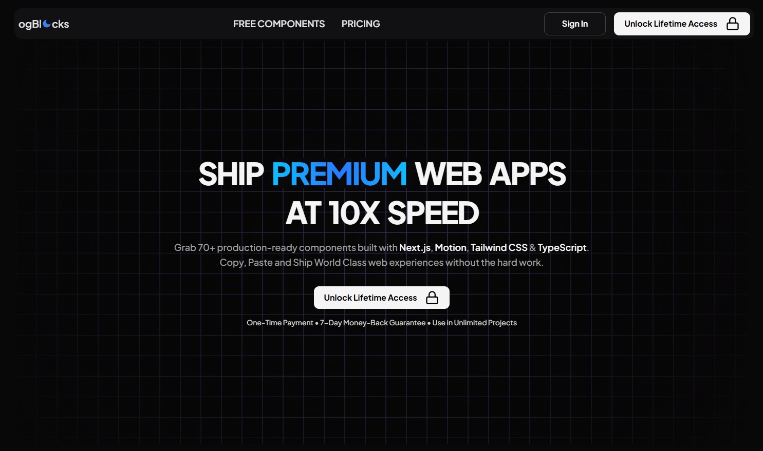 ogBlocks - Premium Animated React Component Library, Next. media 1