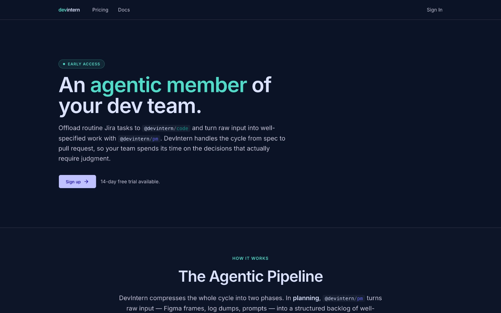 devintern - DevIntern takes work from raw idea to merged pull request inside the tools your team already uses. media 1