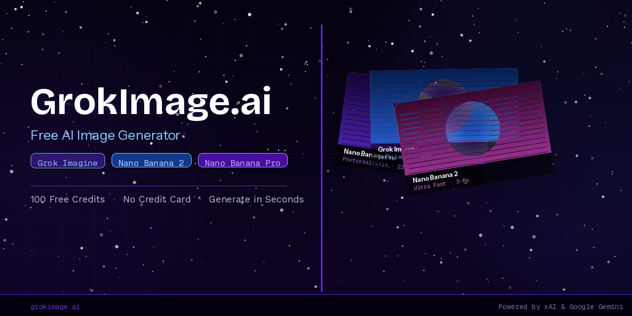 GrokImage.ai - GrokImage.ai — Generatore di immagini AI gratuito realizzato da Grok e Gemini media 3