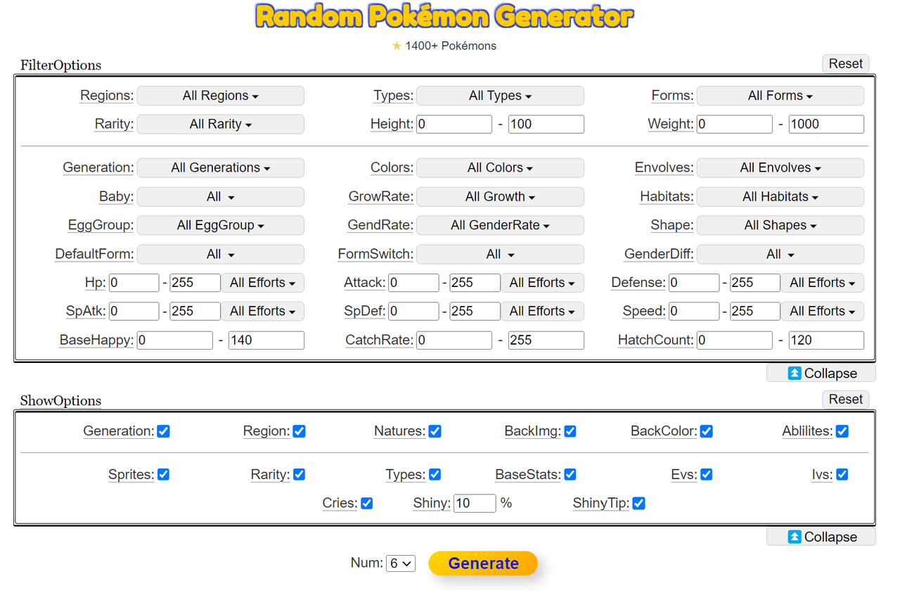 Random Pokemon Generator - Generate random Pokemon with powerful filters, shiny odds, and beautiful HD cards. media 2