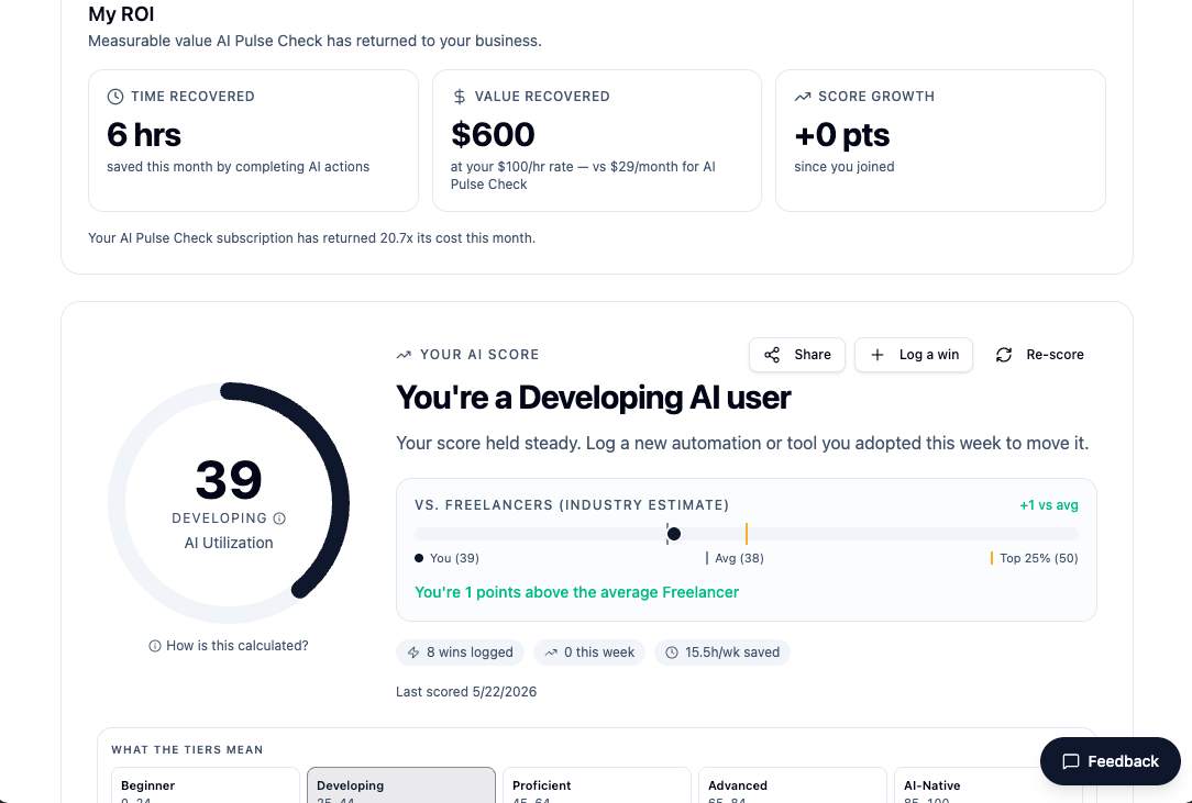 aipulsecheck.io - Know your AI score. Beat your industry. Act on what matters. media 1