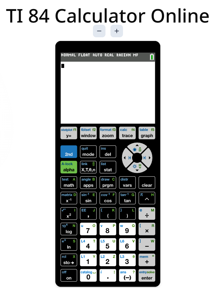 TI 84 Bilgisayar - 1:1 fiziksel tuş takımı düzenine sahip, ücretsiz, tarayıcı tabanlı bir TI-84 grafik hesap makinesi emülatörü; kurulum veya oturum açma gerektirmez. medya 1
