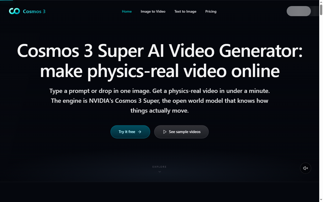 Generador de vídeo Super AI Cosmos 3