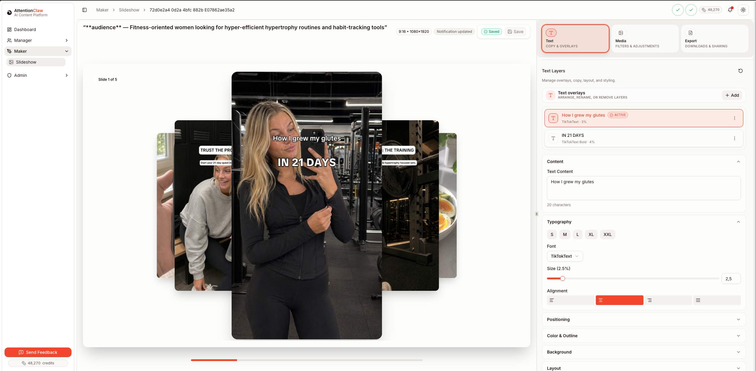 Attentionclaw - Create scroll-stopping slideshows in minutes media 1