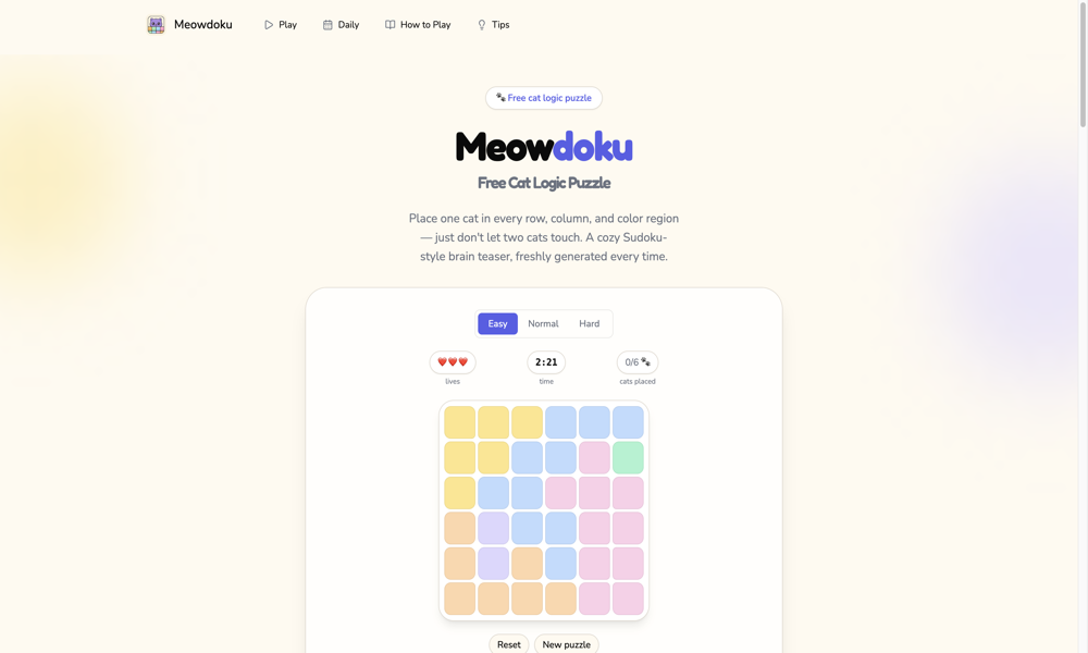 Meowdoku - Meowdoku — Free Cat Logic Puzzle (Play Online) media 1