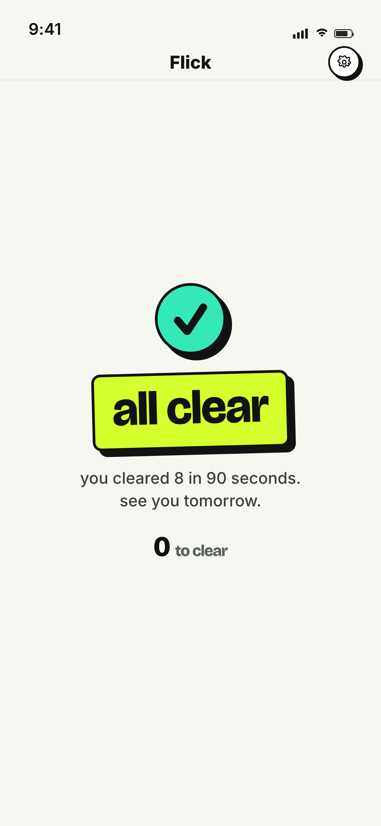 Flick - Flick turns your inbox into a finite swipe deck: one decision per email, then you're done. media 2