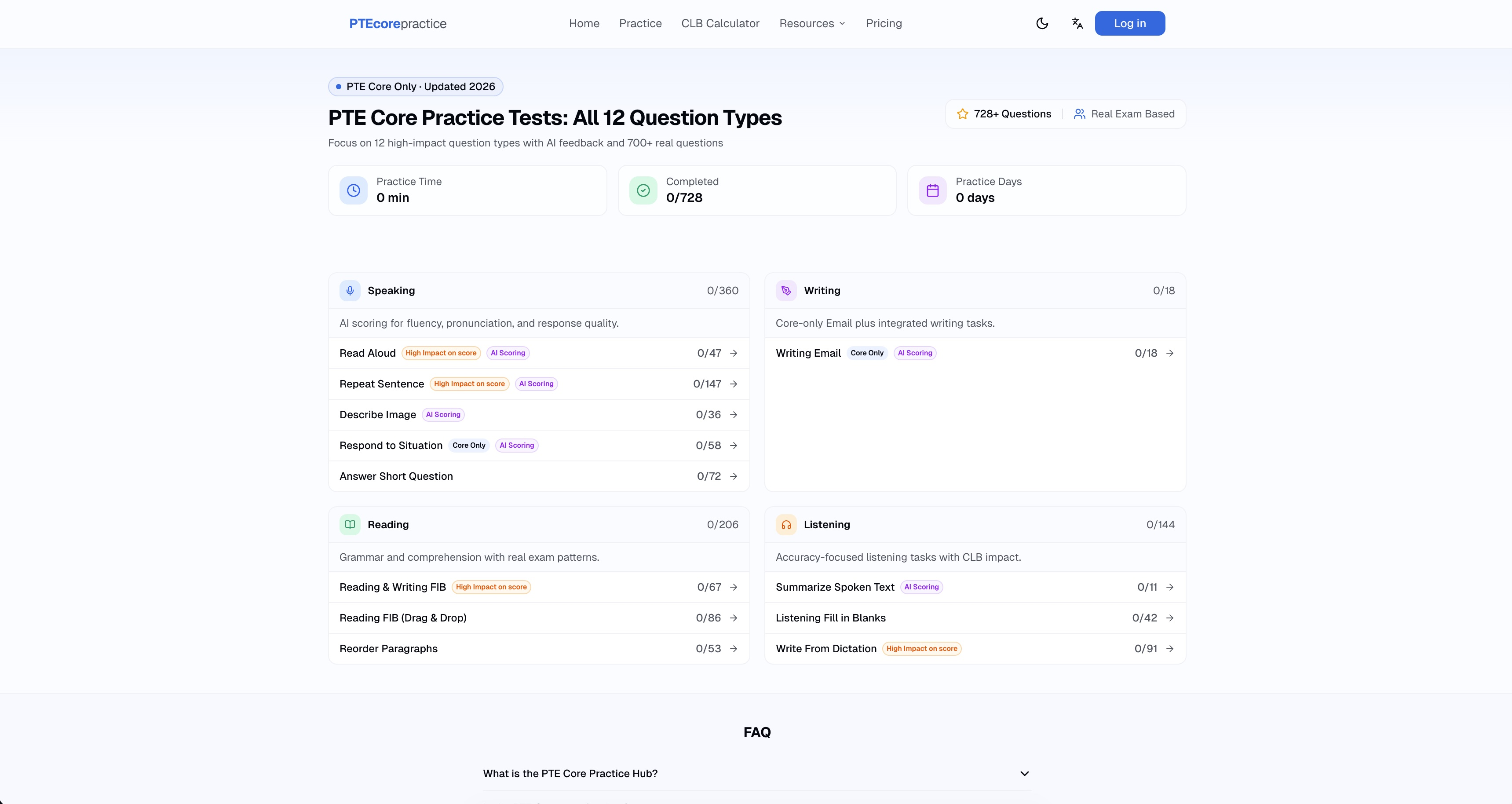 PTEcorepractice - Free AI-powered PTE Core mock tests with instant CLB scores media 2